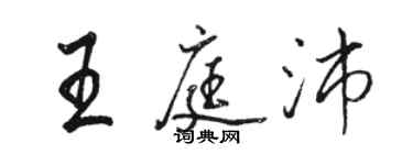 駱恆光王庭沛行書個性簽名怎么寫