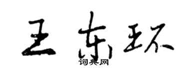 曾慶福王東環行書個性簽名怎么寫