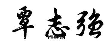 胡問遂覃志強行書個性簽名怎么寫