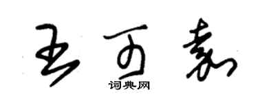 朱錫榮王可嘉草書個性簽名怎么寫