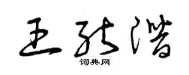 曾慶福王能潛草書個性簽名怎么寫