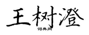 丁謙王樹澄楷書個性簽名怎么寫