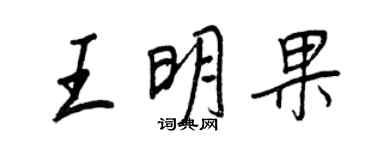 王正良王明果行書個性簽名怎么寫