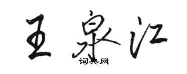 駱恆光王泉江行書個性簽名怎么寫
