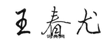 駱恆光王春尤行書個性簽名怎么寫