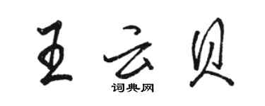 駱恆光王雲貝行書個性簽名怎么寫