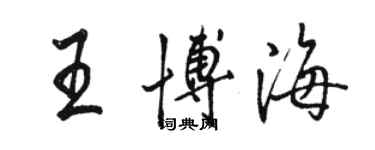 駱恆光王博海行書個性簽名怎么寫