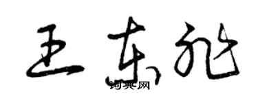 曾慶福王東非草書個性簽名怎么寫