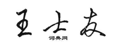 駱恆光王士友行書個性簽名怎么寫
