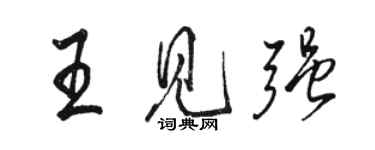 駱恆光王見強行書個性簽名怎么寫