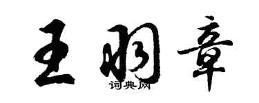 胡問遂王羽章行書個性簽名怎么寫
