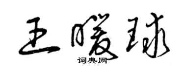 曾慶福王暖球草書個性簽名怎么寫