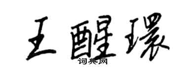 王正良王醒環行書個性簽名怎么寫