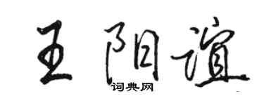駱恆光王陽誼行書個性簽名怎么寫