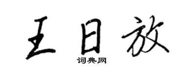 王正良王日放行書個性簽名怎么寫