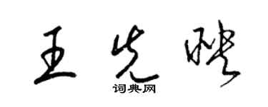 梁錦英王先映草書個性簽名怎么寫