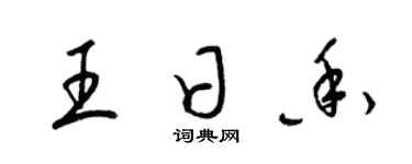 梁錦英王日香草書個性簽名怎么寫