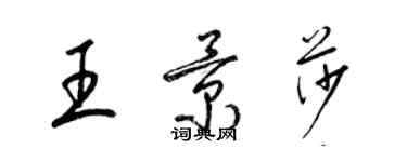 梁錦英王景莎草書個性簽名怎么寫