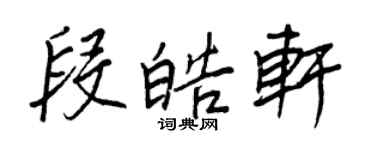 王正良段皓軒行書個性簽名怎么寫