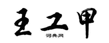 胡問遂王工甲行書個性簽名怎么寫