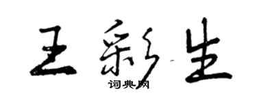 曾慶福王彩生行書個性簽名怎么寫