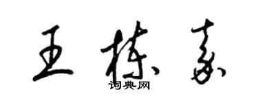 梁錦英王棟嘉草書個性簽名怎么寫