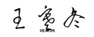 駱恆光王寒冬草書個性簽名怎么寫