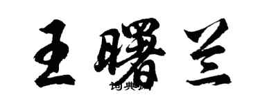 胡問遂王曙蘭行書個性簽名怎么寫