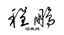 梁錦英程鵬草書個性簽名怎么寫