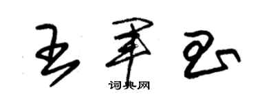 朱錫榮王軍昌草書個性簽名怎么寫