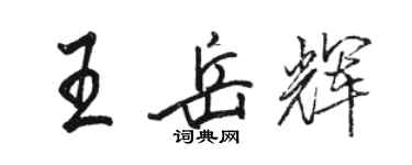 駱恆光王岳輝行書個性簽名怎么寫