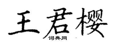 丁謙王君櫻楷書個性簽名怎么寫