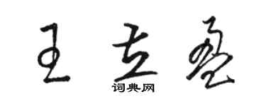 駱恆光王立盈草書個性簽名怎么寫