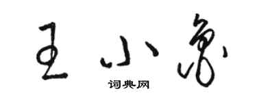 駱恆光王小魯草書個性簽名怎么寫