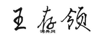 駱恆光王存領行書個性簽名怎么寫