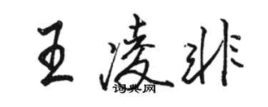 駱恆光王凌非行書個性簽名怎么寫