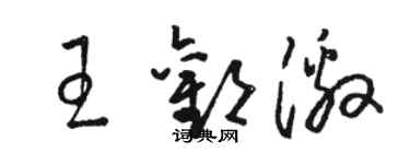 駱恆光王歡激草書個性簽名怎么寫
