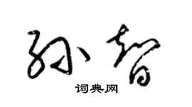 梁錦英孫智草書個性簽名怎么寫