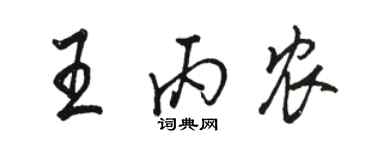 駱恆光王丙農行書個性簽名怎么寫