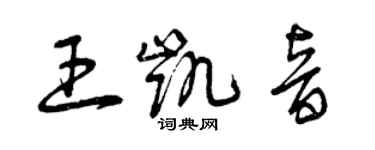 曾慶福王凱音草書個性簽名怎么寫