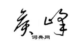 梁錦英侯峰草書個性簽名怎么寫