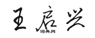 駱恆光王啟興行書個性簽名怎么寫