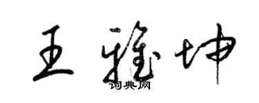 梁錦英王雅坤草書個性簽名怎么寫