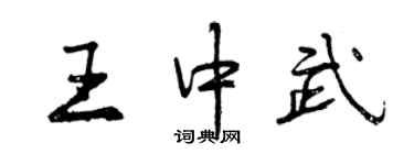曾慶福王中武行書個性簽名怎么寫