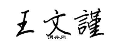 王正良王文謹行書個性簽名怎么寫