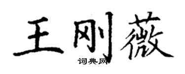 丁謙王剛薇楷書個性簽名怎么寫