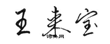 駱恆光王來寶行書個性簽名怎么寫