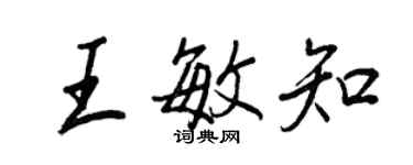 王正良王敏知行書個性簽名怎么寫