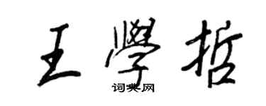 王正良王學哲行書個性簽名怎么寫
