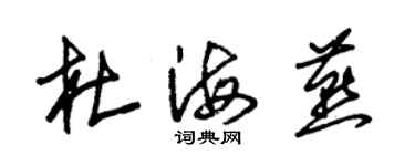 朱錫榮杜海燕草書個性簽名怎么寫